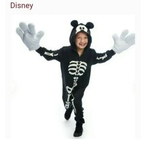 Disney Mickey skeleton zip up suit